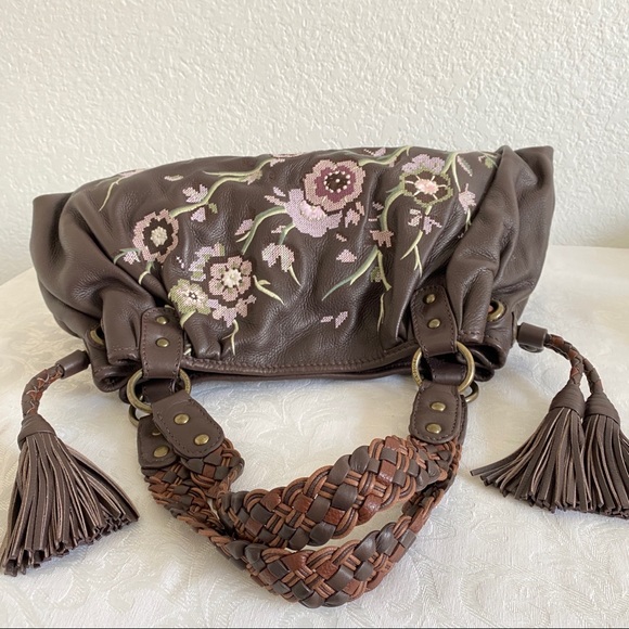 Isabella fiore floral embroidery leather bag - Picture 6 of 13